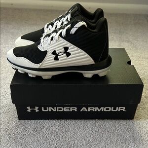 Under Armour Kids' Black and White Cleats
